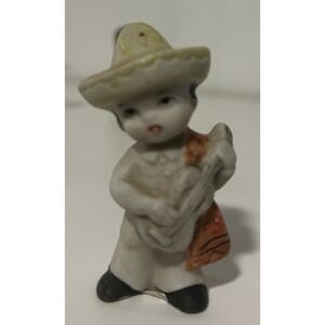 Vintage Bisque Mexican Boy Figurine. 2.5" Tall. Porcelain Figurine